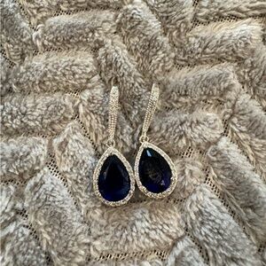 Elegant Pear-Shaped Silver Drop Earrings